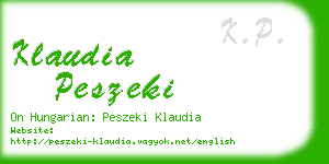 klaudia peszeki business card